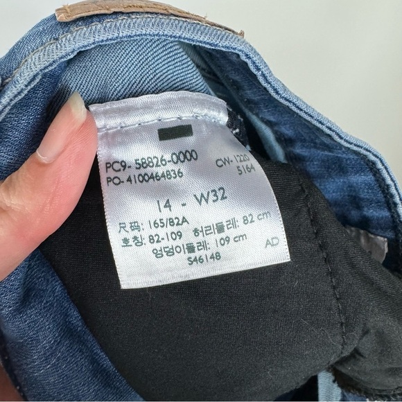 Levi's Mid Rise Boot Cut Medium Wash denim jeans fray raw hem - Picture 4 of 5